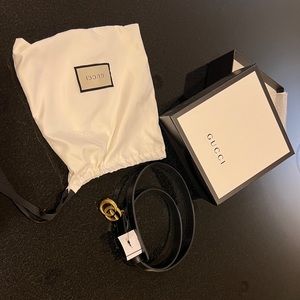 NEW GG Marmont thin leather belt